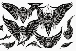 small devil wings on chest tattoo idea