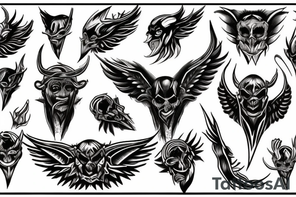 small devil wings on chest tattoo idea