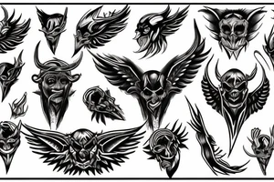 small devil wings on chest tattoo idea