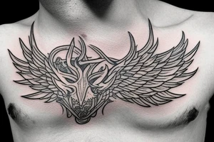 small devil wings on chest tattoo idea