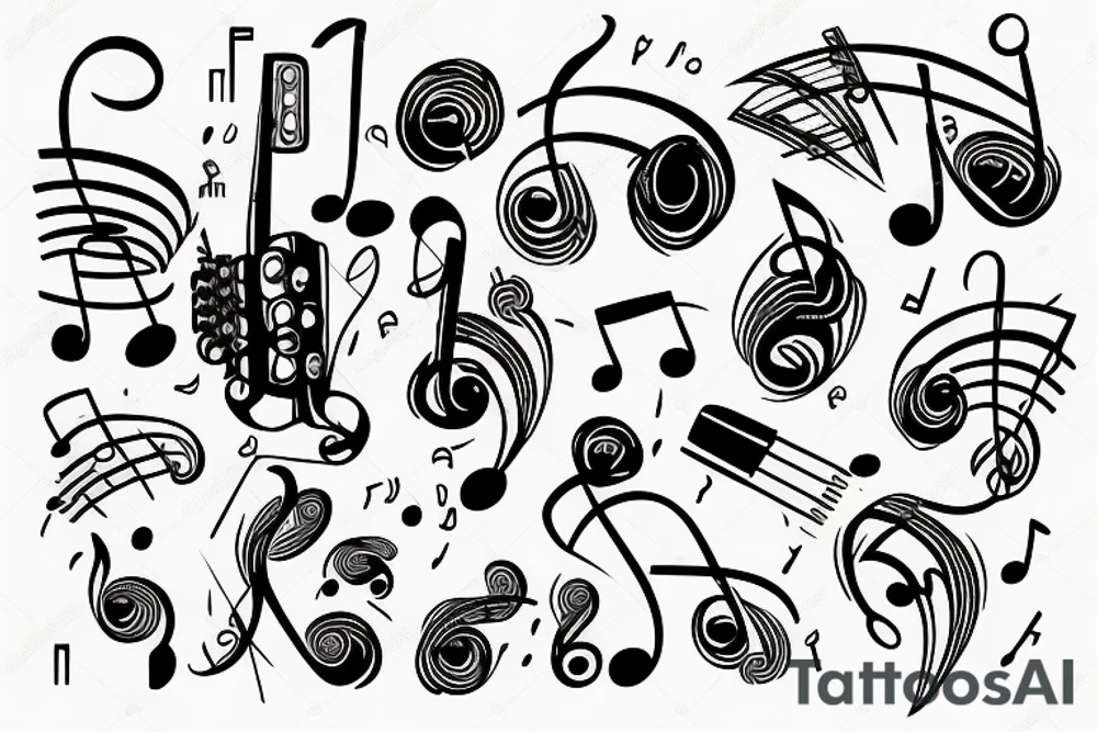 Music note life beat tattoo idea