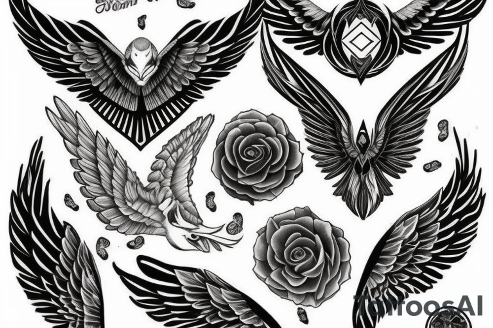 wings on chest tattoo idea