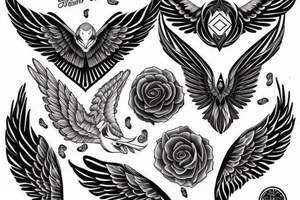 wings on chest tattoo idea