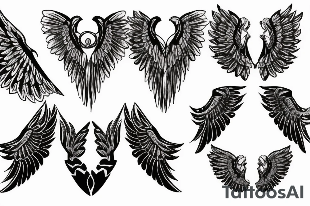 wings on chest tattoo idea