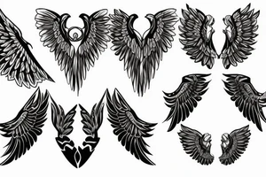wings on chest tattoo idea