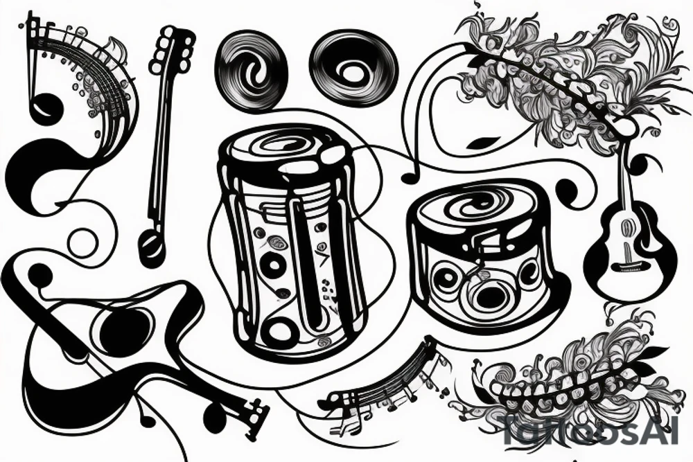 Music beat life tattoo idea