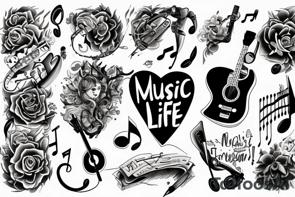 Music beat life agression tattoo idea