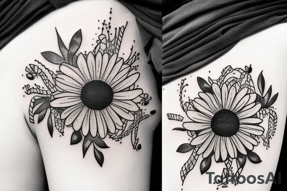 daisy covered in spiderwebs with a little ladybug tattoo idea daisy covered in spiderwebs with a little ladybug tattoo idea