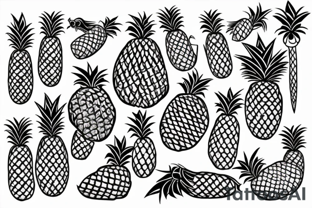Two pineapples tattoo idea
