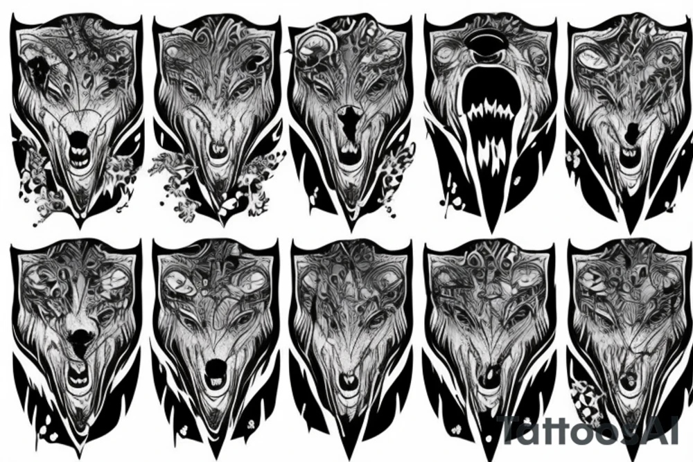 Wolf howling at the moon tattoo idea
