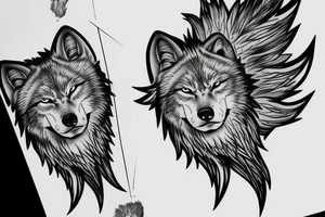 Wolf howling at the moon tattoo idea