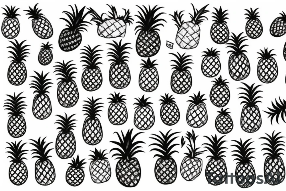 Two pineapples tattoo idea