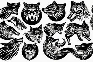 Wolf howling at the moon tattoo idea