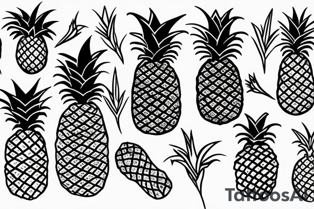Two pineapples tattoo idea