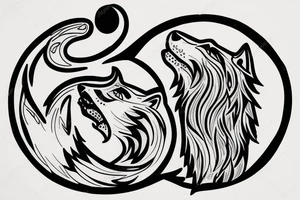 Wolf howling at the moon tattoo idea