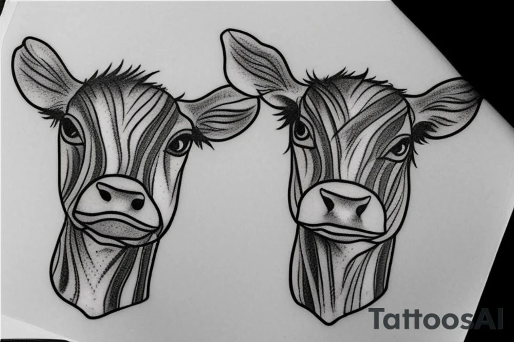 Mystical dairy cow tattoo idea