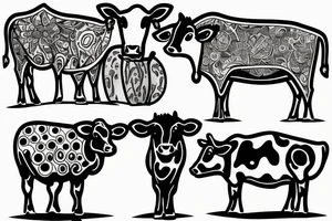 Mystical dairy cow tattoo idea