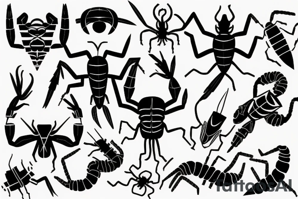 scorpion symbol, lines tattoo idea