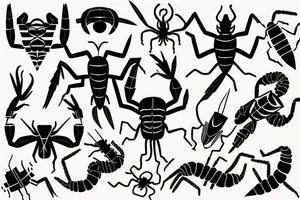scorpion symbol, lines tattoo idea