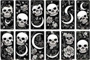 Roses, moon, skeleton crawling from an underwater tavern, rebirth, moon tattoo idea