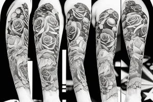 Roses, underwater tavern, moon, skeleton tattoo idea
