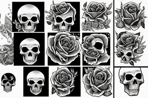 Roses, underwater tavern, moon, skeleton tattoo idea
