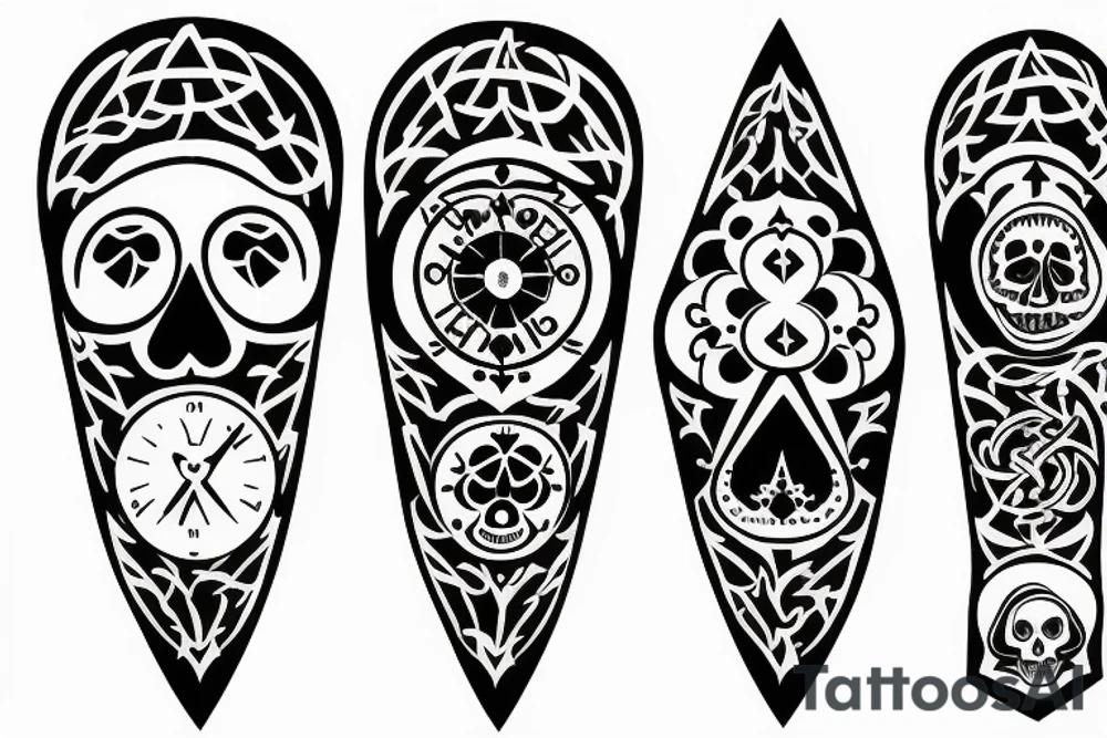 Memento mori with hourglass and skull tattoo idea