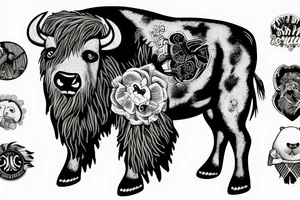 Bison and a teddy bear tattoo idea
