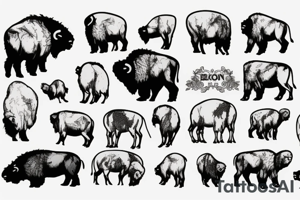 Bison and a teddy bear tattoo idea