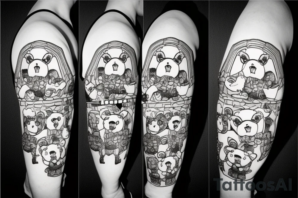 Teddy bear holding a grenade tattoo idea