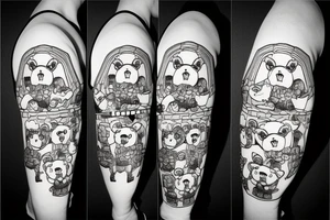 Teddy bear holding a grenade tattoo idea