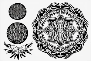 Flower of life ornament on hand tattoo idea