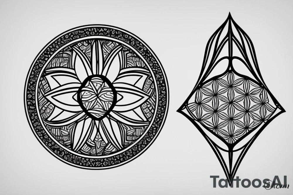 Flower of life ornament on hand tattoo idea