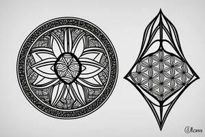 Flower of life ornament on hand tattoo idea