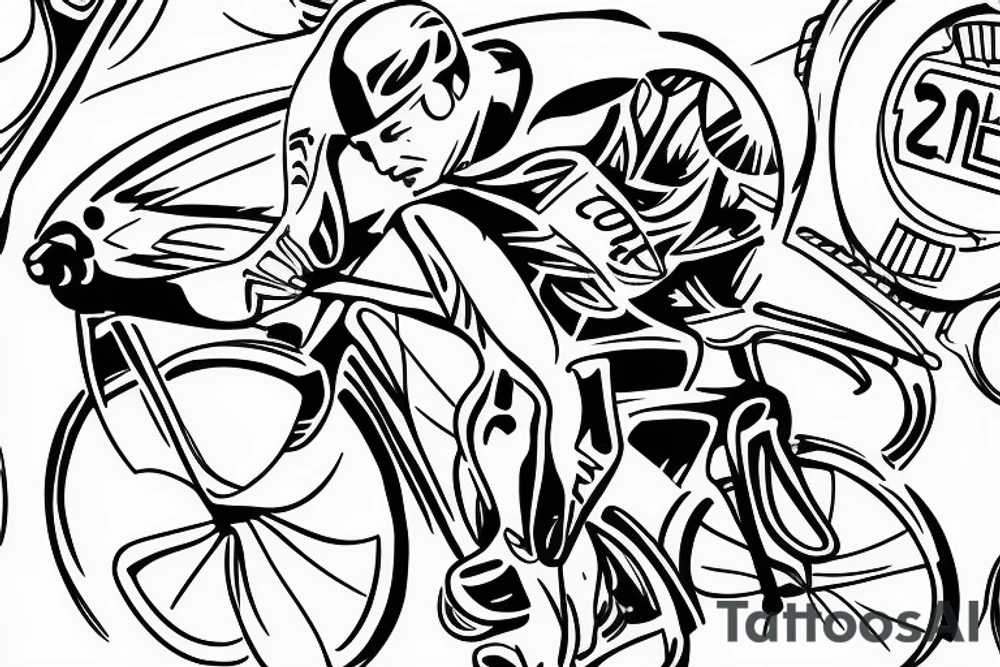 Ironman triathlon M that incorporates the swimming, biking, and running along with the Colorado C tattoo idea