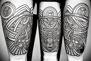 Ironman triathlon M that incorporates the swimming, biking, and running along with the Colorado C.  This would be on the calf of a leg.  Use Hawaii art style. tattoo idea