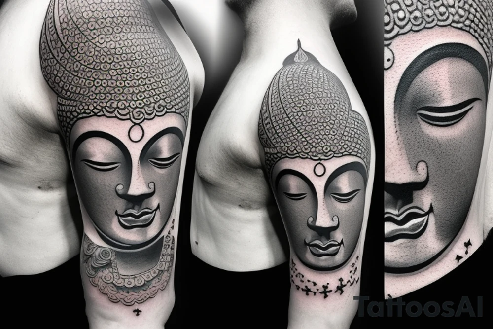 Buddha as a stoic philosopher tattoo idea