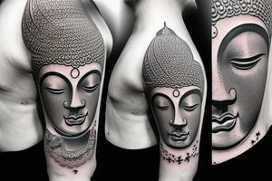 Buddha as a stoic philosopher tattoo idea