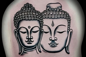 Buddha as a stoic philosopher tattoo idea