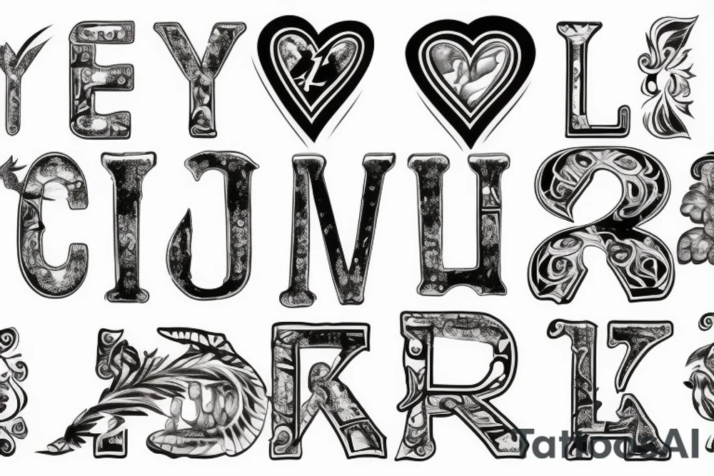 two letters L attached tattoo idea