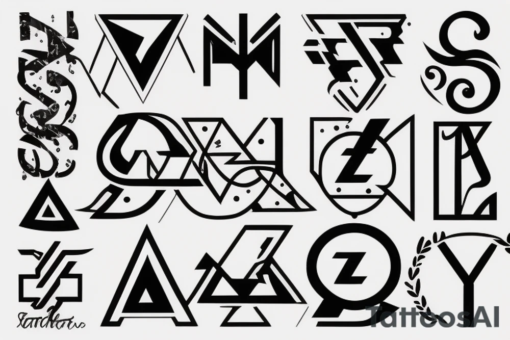 two letters L attached tattoo idea