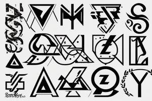two letters L attached tattoo idea