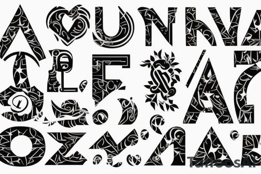 two letters L attached tattoo idea