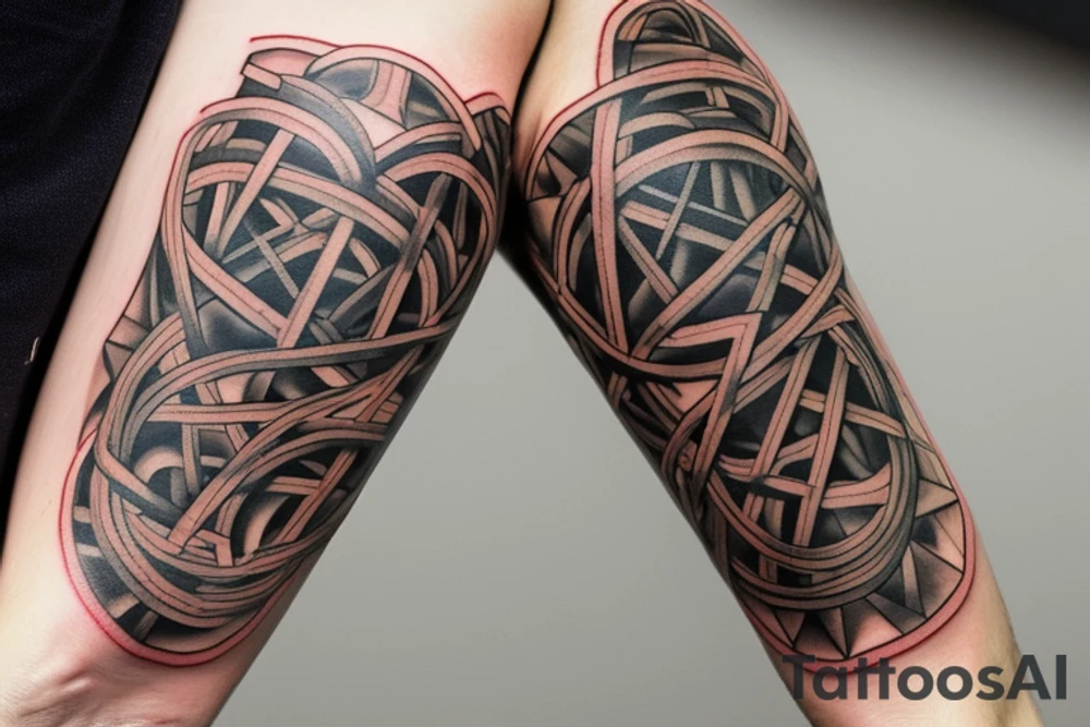 Das Tattoo zeigt eine stilisierte, abstrakte Darstellung der Weltkugel, die aus verschiedenen geometrischen Formen oder Linien besteht. Diese Linien können zum Beispiel die Kontinente und Ozeane darstellen. Die Weltkugel ist von einem Ring umgeben, der das Konzept des globalen Bewusstseins symbolisiert tattoo idea