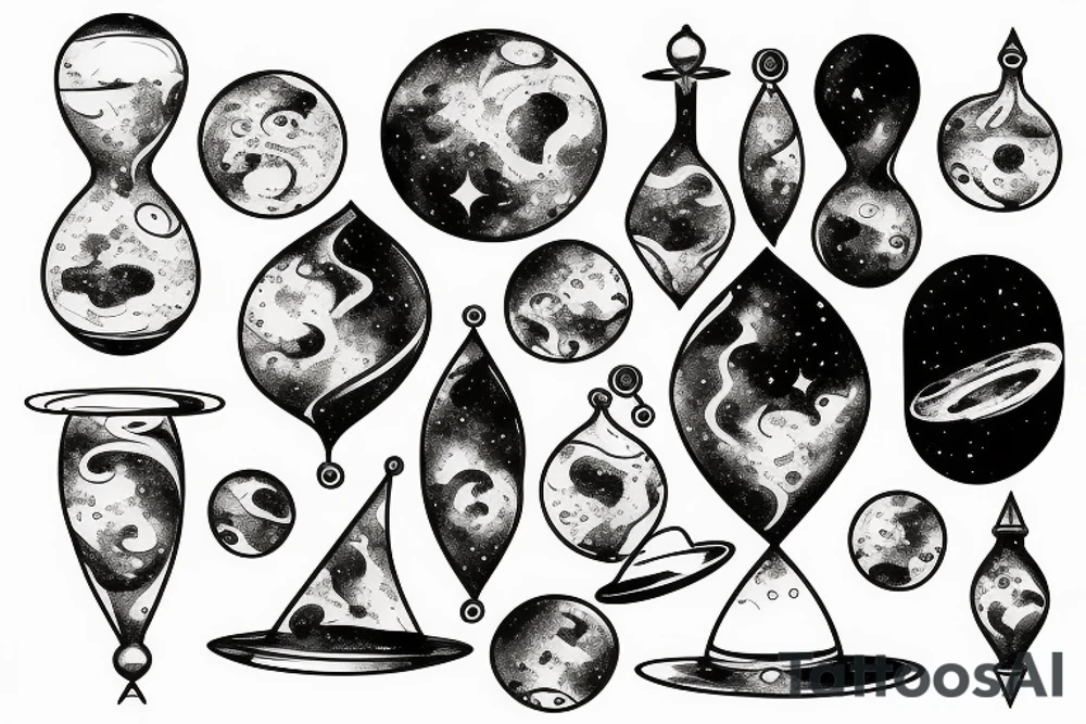 An hourglass full of a galaxy tattoo idea