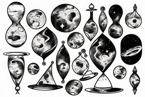 An hourglass full of a galaxy tattoo idea