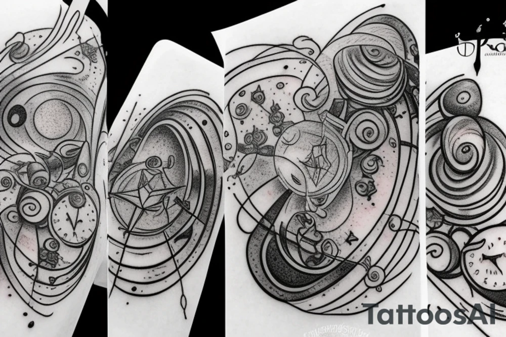 An hourglass full of a galaxy tattoo idea