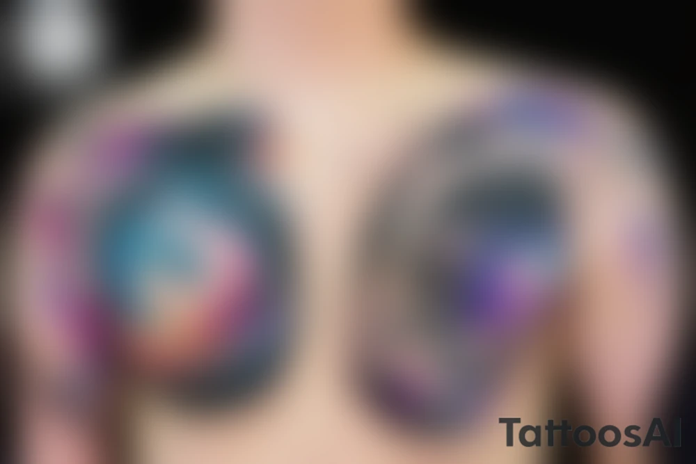 An hourglass full of a galaxy tattoo idea