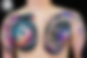 An hourglass full of a galaxy tattoo idea