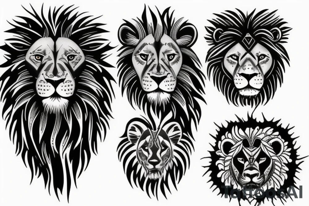 Bleeding lion tattoo idea